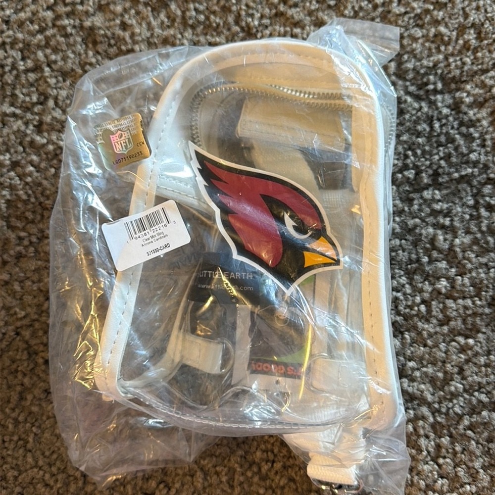 NFL Arizona Cardinals Clear Mini Sling Bag Little Earth Stadium Approved White